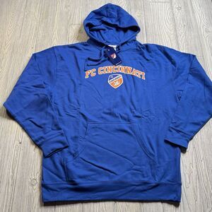 FC Cincinnati Logo Hoodie Men’s XL Blue MLS Soccer Fleece Sweatshirt New